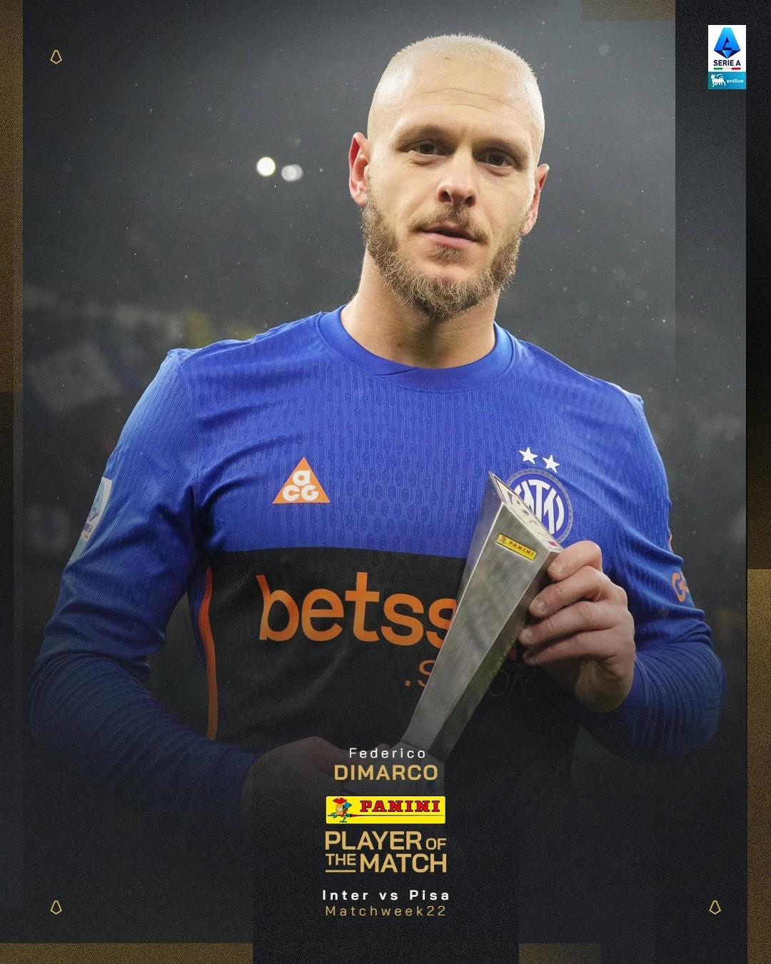 爱游戏体育app-替补出场独造三球，迪马尔科当选国米vs比萨全场最佳